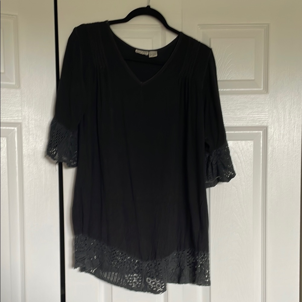 Raya Sun black lace swim cover